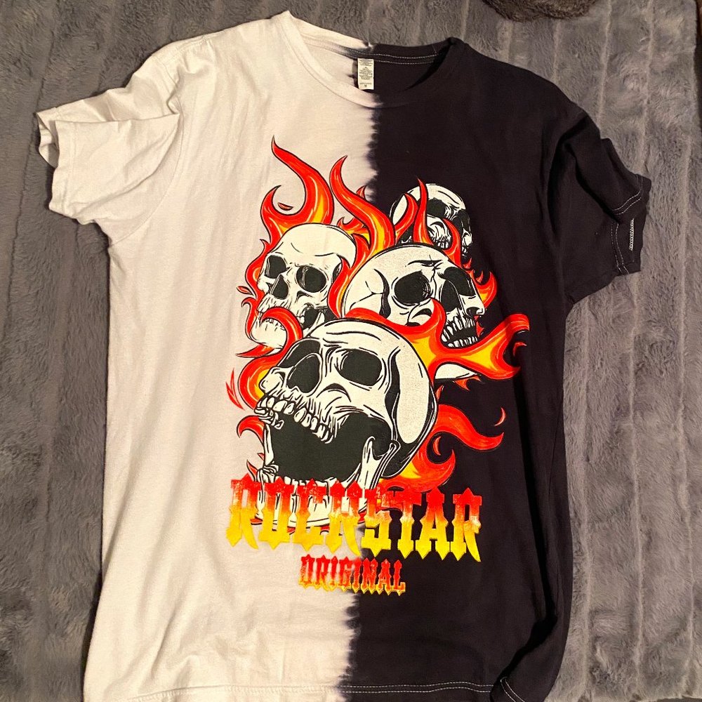 RockStar Original Black and White Fire Shirt